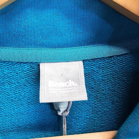 Bench Mikina Funnel Neck Zip Up Microfleece Small Teal Activewear Dancecore - Picture 14 of 15